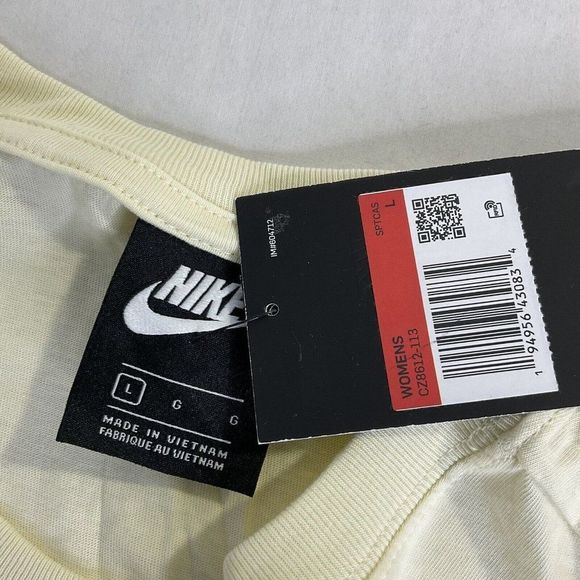 New Nike Cotton Heritage TShirt Short Sleeve Desert Dust Yellow Women's Large - Picture 3 of 6